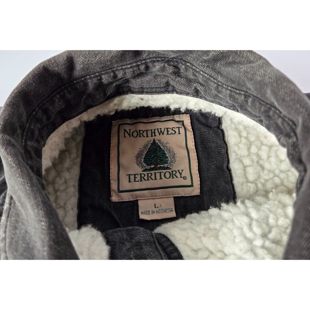 Vintage Northwest Territory Jacket Mens Large Black Heavy Duty Cotton Fur Lining - Picture 8 of 8